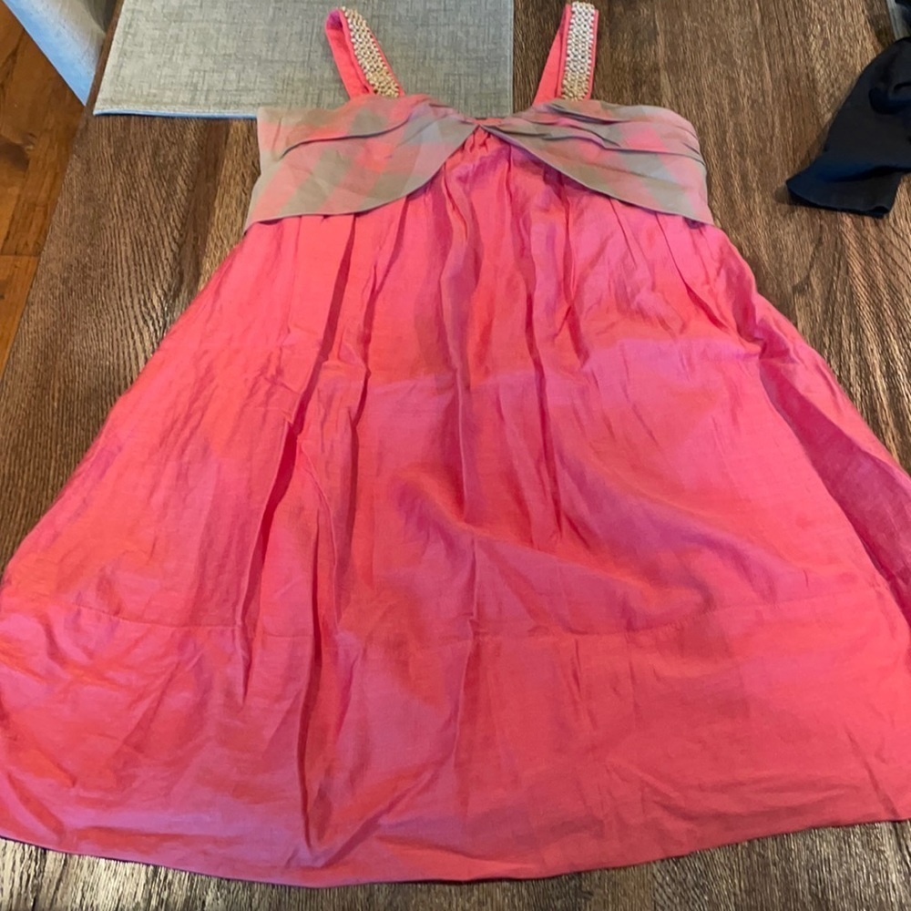 Girls Burberry coral authentic dress 8Y